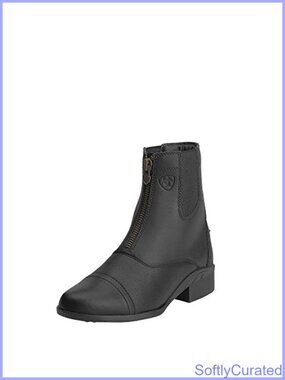 Full Grain Leather Zip Paddock Ankle Boots Round Toe Equestrian Riding